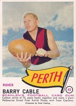 1966 Scanlens VFL & WAFL #42 Barry Cable Front